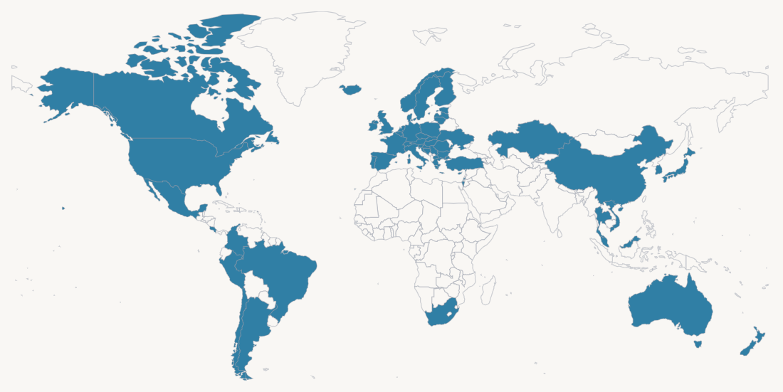 Territorial coverage of the 2023 EC-OECD STIP survey